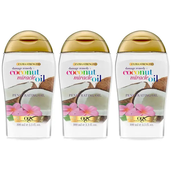 3 Pack - OGX Extra Strength Damage Remedy + Coconut Miracle Hair Oil Treatment 3.3oz OGX